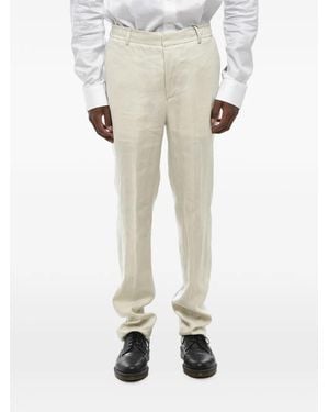 Corneliani Pantalon En Lin À Taille Élastiquée - Natural