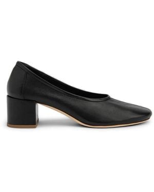 BY FAR Prudence Leather Court Shoes - Black