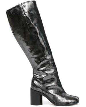 Maison Margiela Tabi Leather Knee Boots - Black