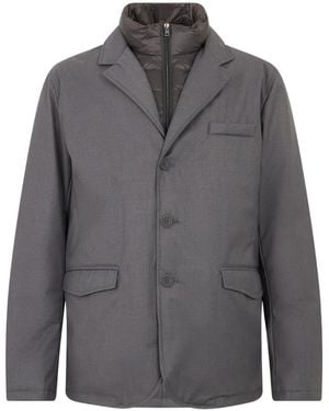 Herno Padded-Insert Notched-Lapel Jacket - Grey