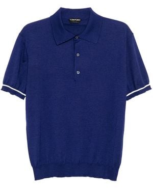 Tom Ford Short-Sleeve Polo Shirt - Blue