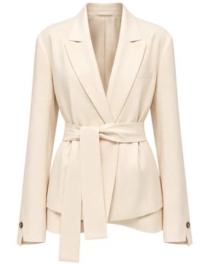 Blugirl Blumarine Belted Wrap-Front Blazer - Natural