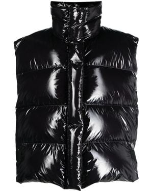MSGM Glossy Padded Zip-Up Gilet - Black