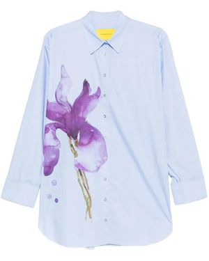 Marques'Almeida Camicia A Fiori - Blu