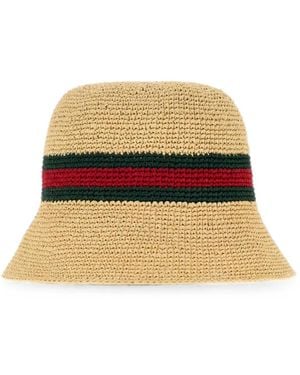 Gucci Web-Stripe Bucket Hat - Natural