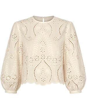 Natalie Martin Lisa Broderie Anglaise Blouse - Natural