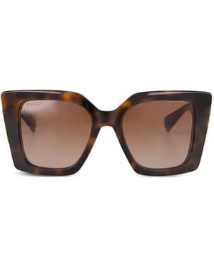 Gucci Cat-Eye Butterfly-Frame Sunglasses - Brown