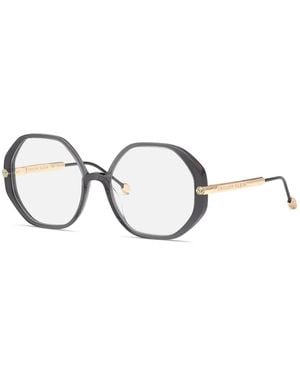 Philipp Plein Brille Mit Oversized-Gestell - Mettallic