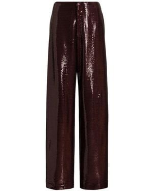Alberta Ferretti Sequin-Embellished Trousers - Purple