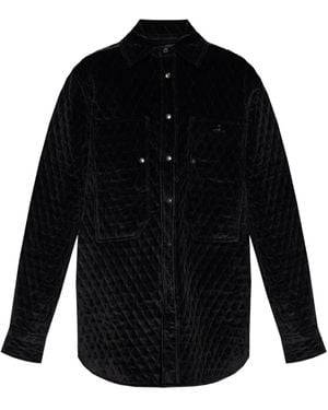 Vivienne Westwood Logo-Appliqué Quilted Velvet Jacket - Black