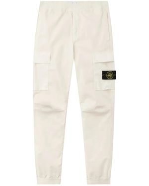 Stone Island Compass-Motif Cargo Trousers - Natural