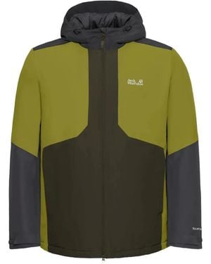 Jack Wolfskin Stonetrail 2L Ins Hooded Panelled Jacket - Green