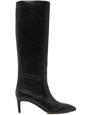 Paris Texas Patent-Finish Knee-High Boots - Black