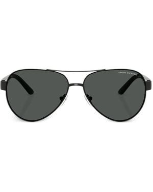 ARMANI EXCHANGE Pilot-Frame Sunglasses - Black