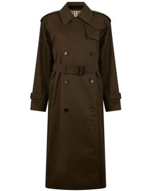 Burberry Gabardina Con Cinturón - Marrón