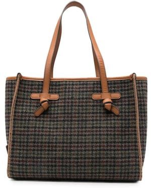 Gianni Chiarini Marcella Houndstooth-Pattern Tote Bag - Black