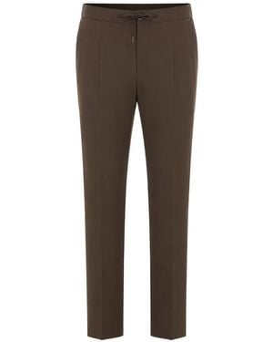 Herno Drawstring-Waist Straight-Leg Trousers - Grey