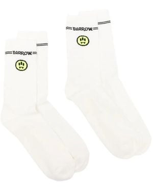 Barrow Smiley Graphic Socks - White