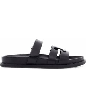 Tory Burch Ines Touch-Strap Leather Sandals - White