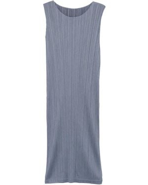 Pleats Please Issey Miyake Pleated Midi Dress - Blue