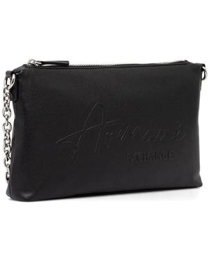 ARMANI EXCHANGE Embossed-Logo Shoulder Bag - Black