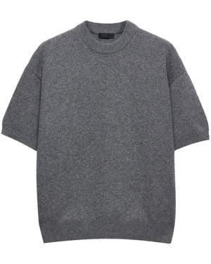 Prada Short-Sleeved Re-Cashmere Sweater - Grey