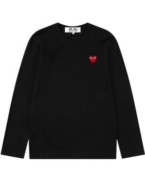 COMME DES GARÇONS PLAY Heart-Patch Long-Sleeve T-Shirt - Black