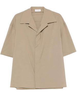Yes London Short-Sleeve Notched-Collar Shirt - Natural