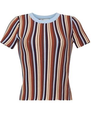 Cara Cara Knoll Striped Top - White