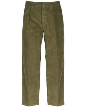 BE ABLE Pleated Corduroy Straight-Leg Pants - Green