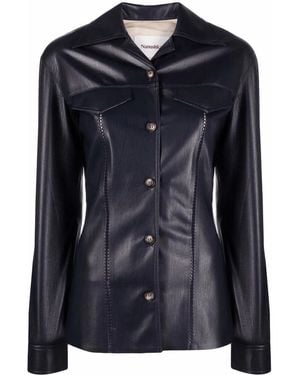 Nanushka Long-Sleeved Faux-Leather Shirt - Black