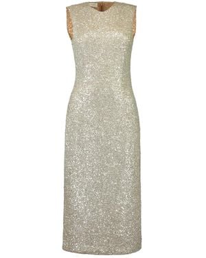 Michael Kors Sequin Sheath Midi Dress - Gray