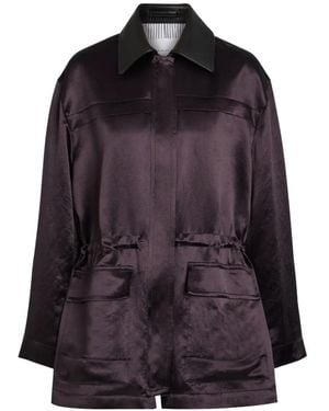 Maria McManus Drawstring Satin Jacket - Purple