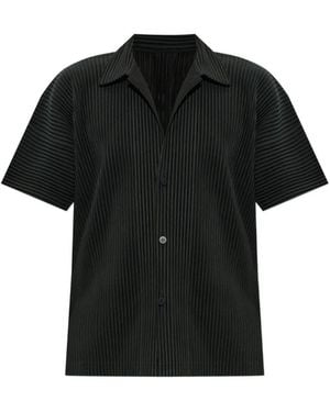 Homme Plissé Issey Miyake Pleated Short-Sleeve Shirt - Black