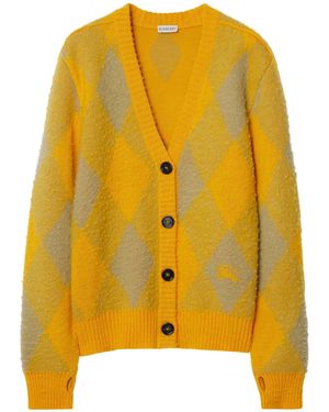 Burberry Cardigan Mit Muster - Gelb
