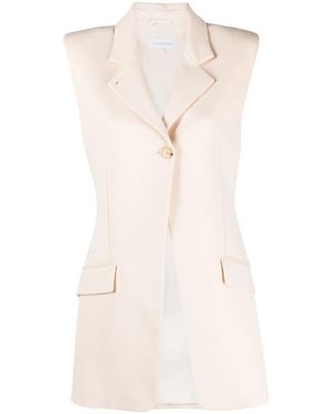 Patrizia Pepe Gilet Monopetto Con Spalline Imbottite - Neutro