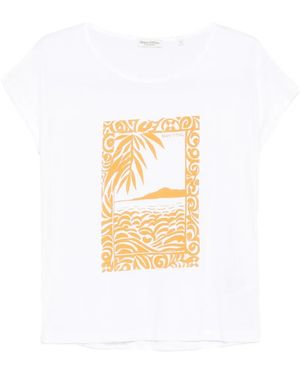 Marc O' Polo Landscape-Print T-Shirt - White