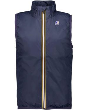 K-Way Logo-Print Gilet - Blue