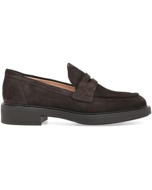 Gianvito Rossi ブラウン スエード ローファー ブラック | Lyst