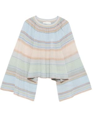 Zimmermann Striped Metallic-Thread Knit - White