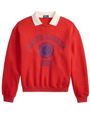 Polo Ralph Lauren Trui Met Gelaagde Kraag En Wapenschild - Rood