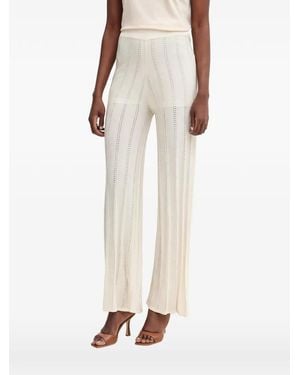 Marella Mlmtilde Pointelle-Knit High-Waisted Pants - Natural