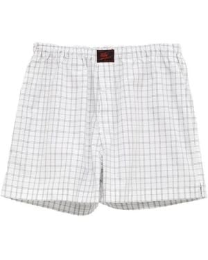 Willy Chavarria Wc Boxer Check-Pattern Shorts - White