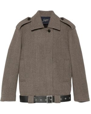 The Seafarer Belted Epaulette Jacket - Brown