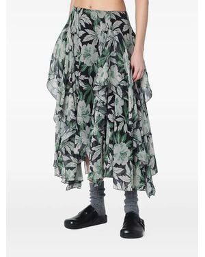 Loewe Falda con estampado floral - Verde