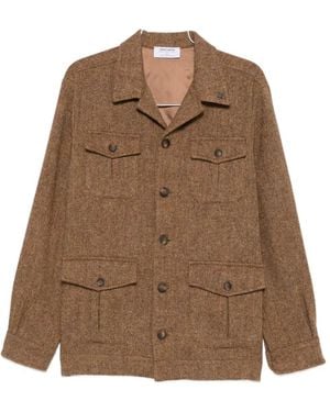 Gran Sasso Herringbone-Pattern Wool Jacket - Brown