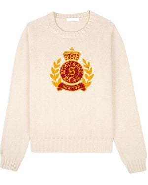 Sporty & Rich Pull À Logo Brodé - White