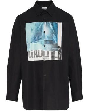 Jean Paul Gaultier Water Graphic-Print Shirt - Black