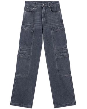 Rick Owens Washed Cargo Jeans - Blue