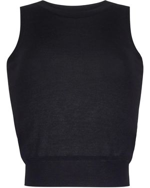 Adam Lippes Shell Fine-Knit Top - Blue